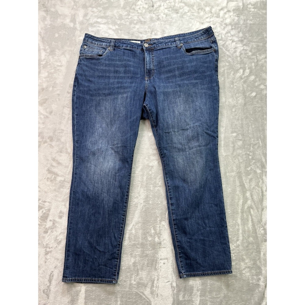 Kut From The Kloth Jean Womens Sz 22W Blue Katy Boyfriend Stretch Faded Denim - Picture 1 of 14